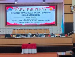 DPRD Bone Gelar Paripurna Penetapan Bupati dan Wakil Bupati Bone Periode 2025-2030