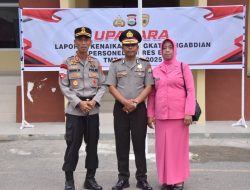 Kapolres Bone Pimpin Upacara Kenaikan Pangkat Pengabdian AKBP AKH Subagyo