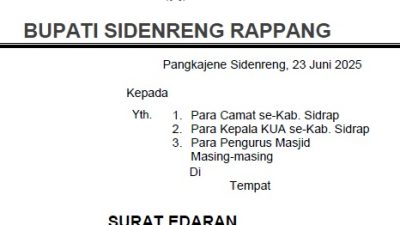Bupati Sidrap Terbitkan Surat Edaran Pembentukan Remaja Masjid