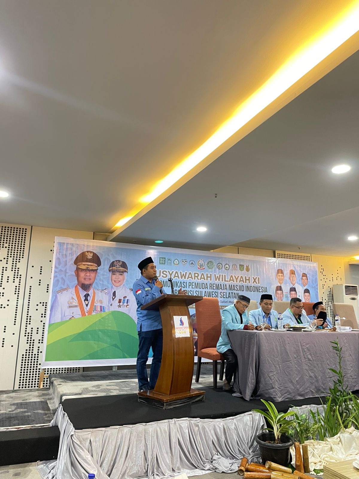 Nidaul Islam, Ketua DPD BKPRMI Sidrap Menyampaikan Pandangan di Muswil XI BKPRMI Sulsel